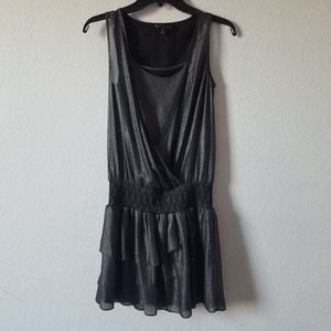 Banana Republic Metallic Surplice Layered Drop Waist Dress Size 0 Petite